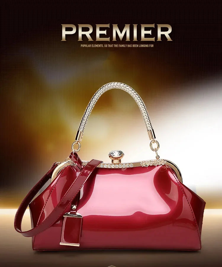 Elegant Patent Leather Evening Bags for Women Ladies Clutch Shoulder Handbags Wedding Party Accessories bolsa feminina