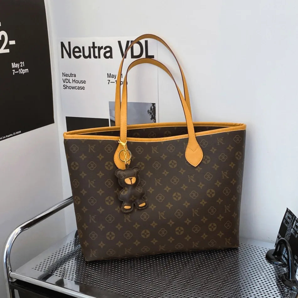 Luxury High Capacity Tote Bags for Women 2024 High Quality Soft Leather Shoulder Bag Designer Female Casual Shopping Handbag Sac