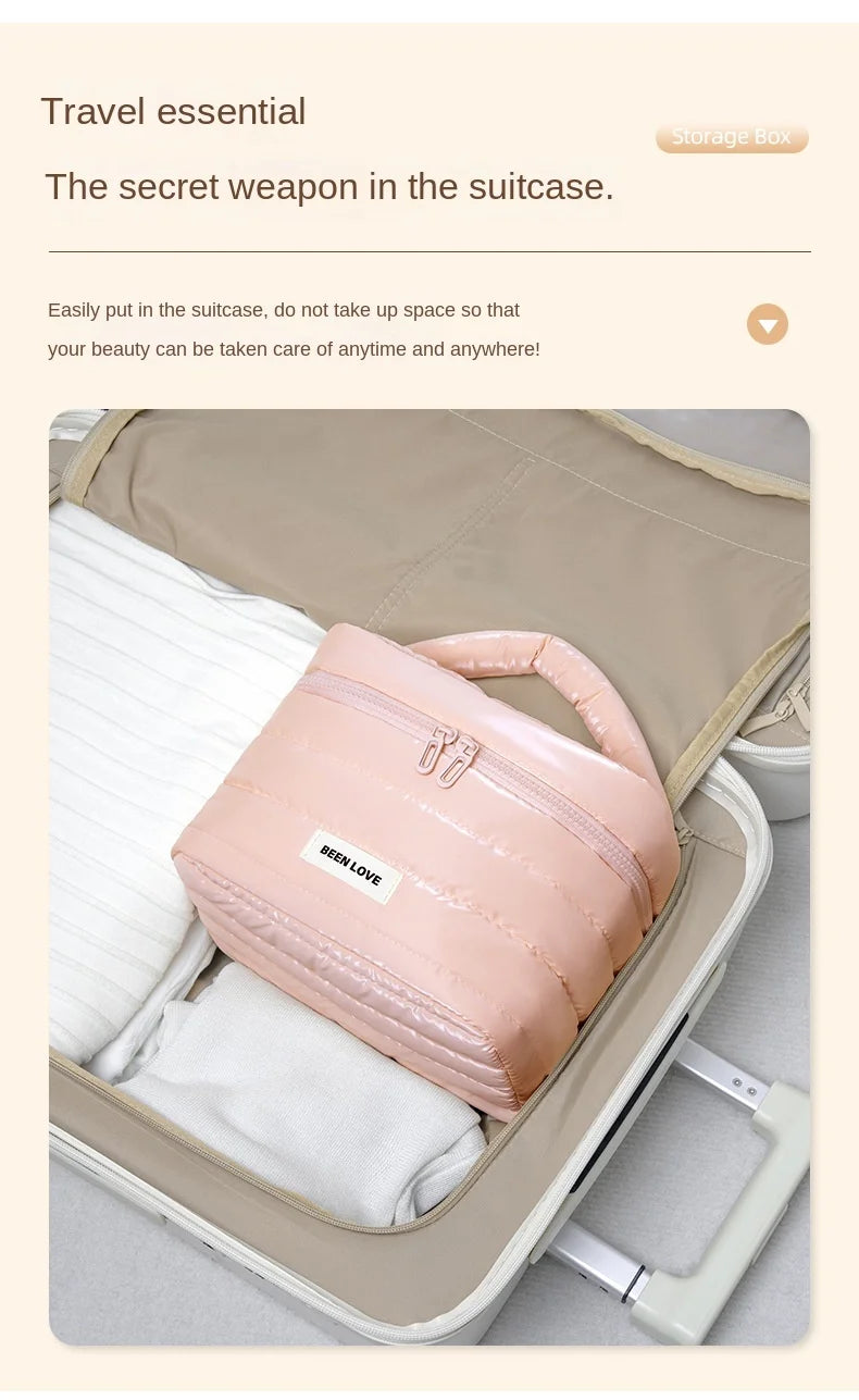 2025 New Design Cosmetic Bag Handheld Makeup Bags Large Capacity Lipstick Skincare Storage Bag Travel Portable Women Ideal Gift