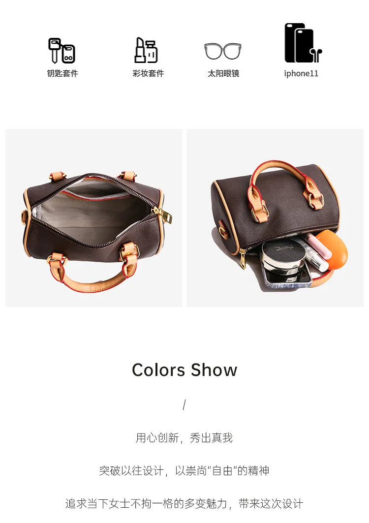 Luxury PU Women's Shoulder Bag - Pillow Boston Bag, Adjustable Crossbody/Handheld/Underarm, Spacious Multi-Way Purse