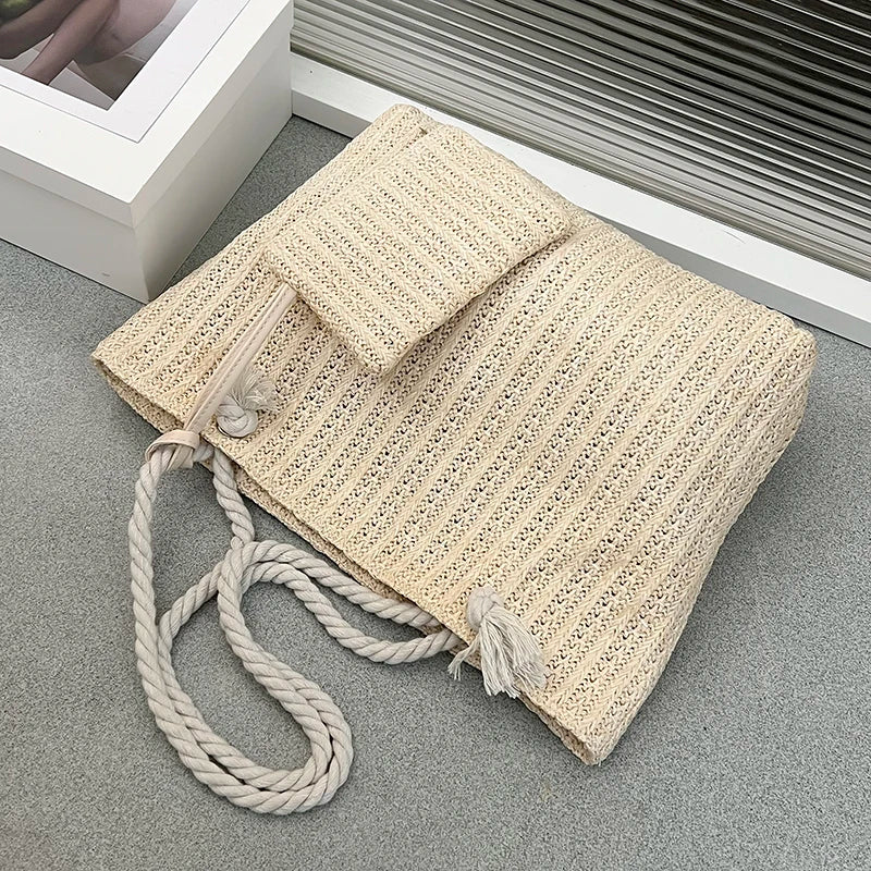 2025 France Designer Women Handbags Fashion Large Capacity Straw Tote Bag Summer Beach Bag Casual Bali Big Purse