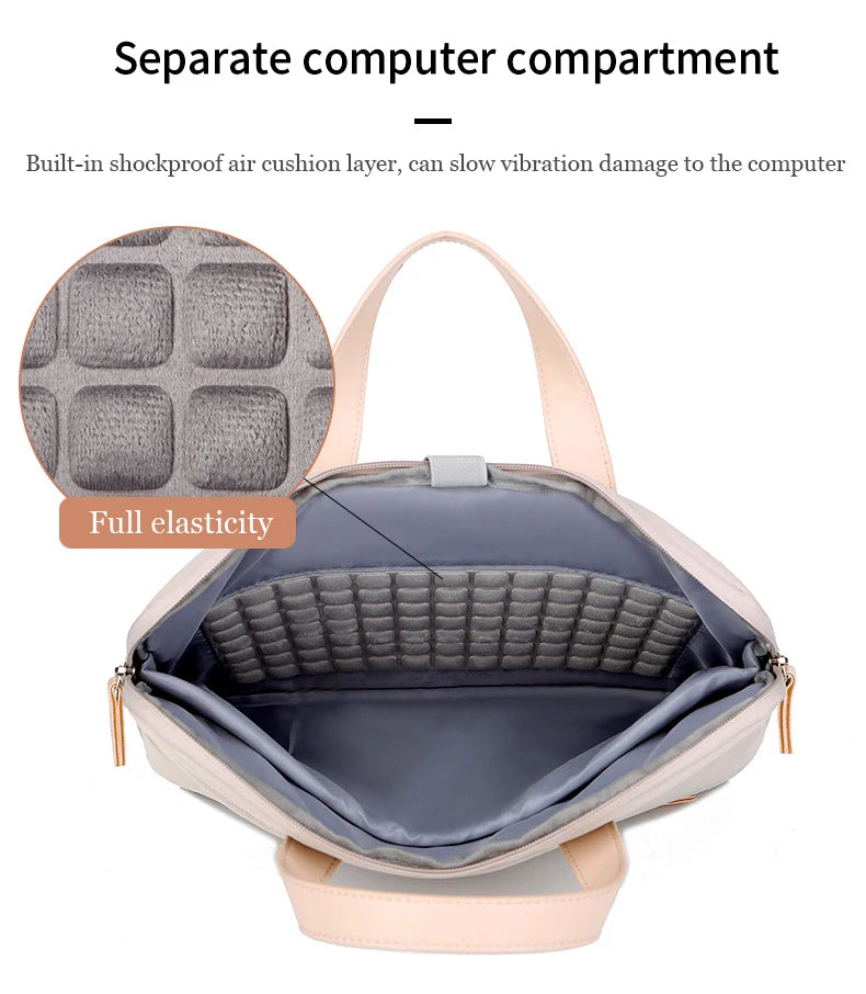 Lightweight Laptop Bag Portable Women Business Shoulder Messenger Bag  14/15 Inch Handbag Waterproof Storage Bags Briefcases