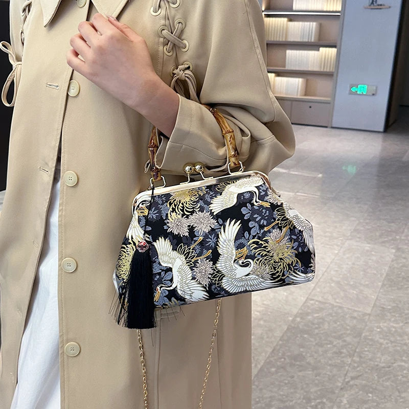 Luxury Evening Clutch Bag For Women Bride Wedding Clutch Purse Chain Shoulder Bags Small Party Handbag Rattan Handle Handle Tote