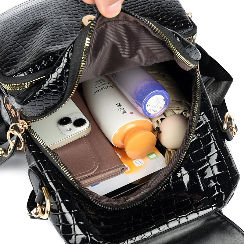 Luxury Oil Wax Leather Backpack for Women, Large Capacity Fashion Shoulder Bag, Stylish Casual Travel Daypack, Durable &Rucksack