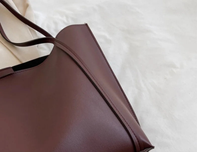 Large Capacity Shoulder Bag Trendy Pu Leather Tote Bags Solid Color Ladies Handbag Women's Fashion Underarm bags
