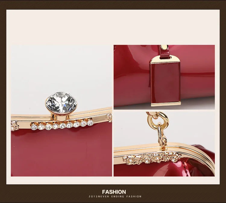 Elegant Patent Leather Evening Bags for Women Ladies Clutch Shoulder Handbags Wedding Party Accessories bolsa feminina