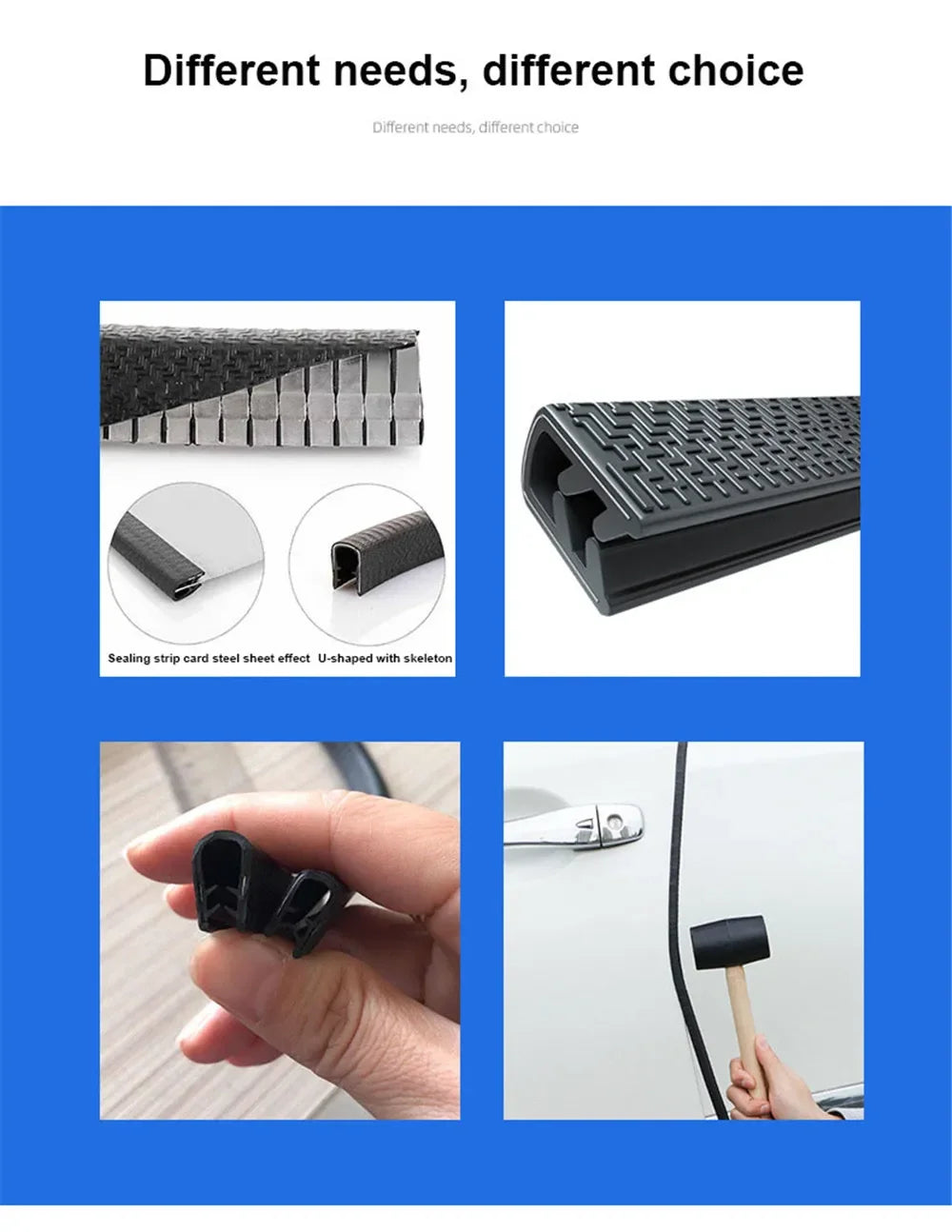 Car Door Protector Edge  With Steel CarstylingScratch Strip Guard Trim Automobile Door Noise reduction Anti Collision Protection
