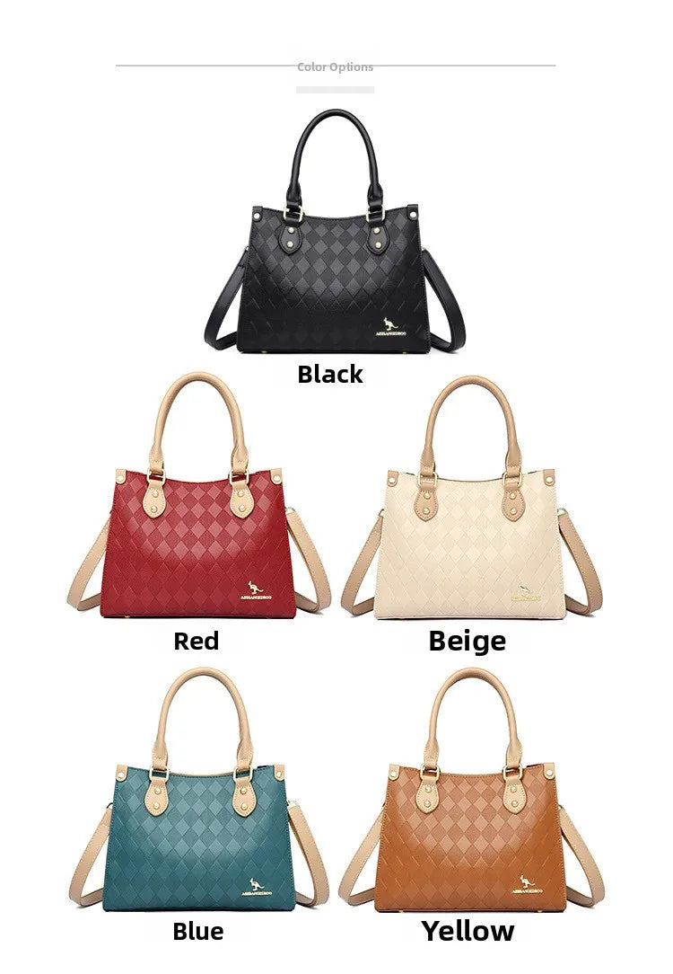 Fashionable Large Women's Handbag Shoulder Bag Crossbody Bag for Middle-Aged Mothers PU Material Boston Bag Style Summer Hot...