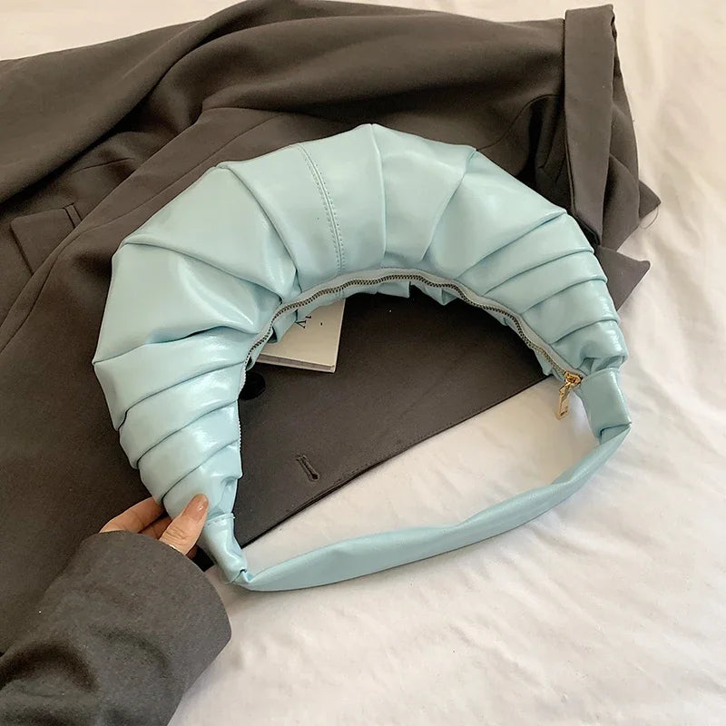 Silver Handbags Women Dumpling Shoulder Bag Fashion Luxury Ladies Hobos Bags High Capacity Female Tote Bag Black