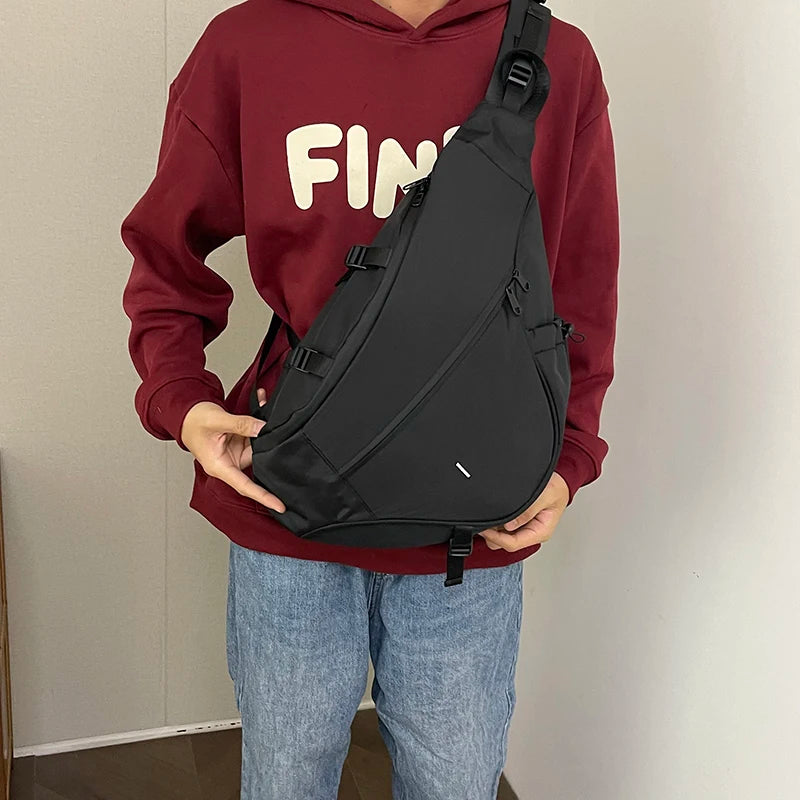 Sling Bags for Men Large Capacity Man Chest Bag Casual Travel Unisex Crossbody Bag Nylon Storage Shoulder Bag Student Backpacks