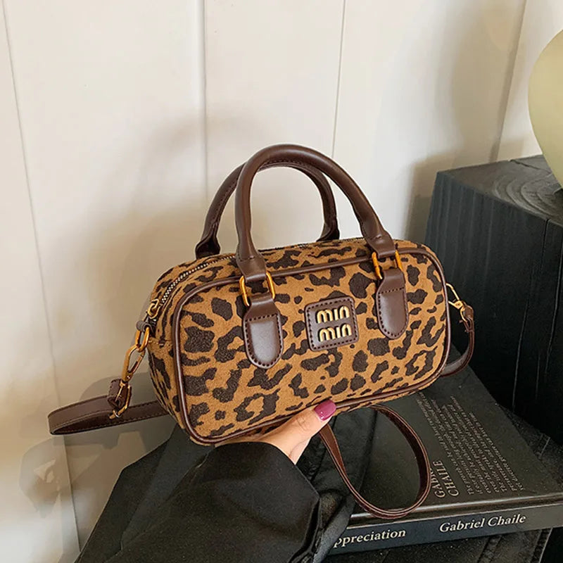 Luxury Brand Women Bag 2024 Winter Handbag Phone Purse Fashion Hobo Bag Satchel Retro Leopard Print Lady Shoulder Crossbody Bags