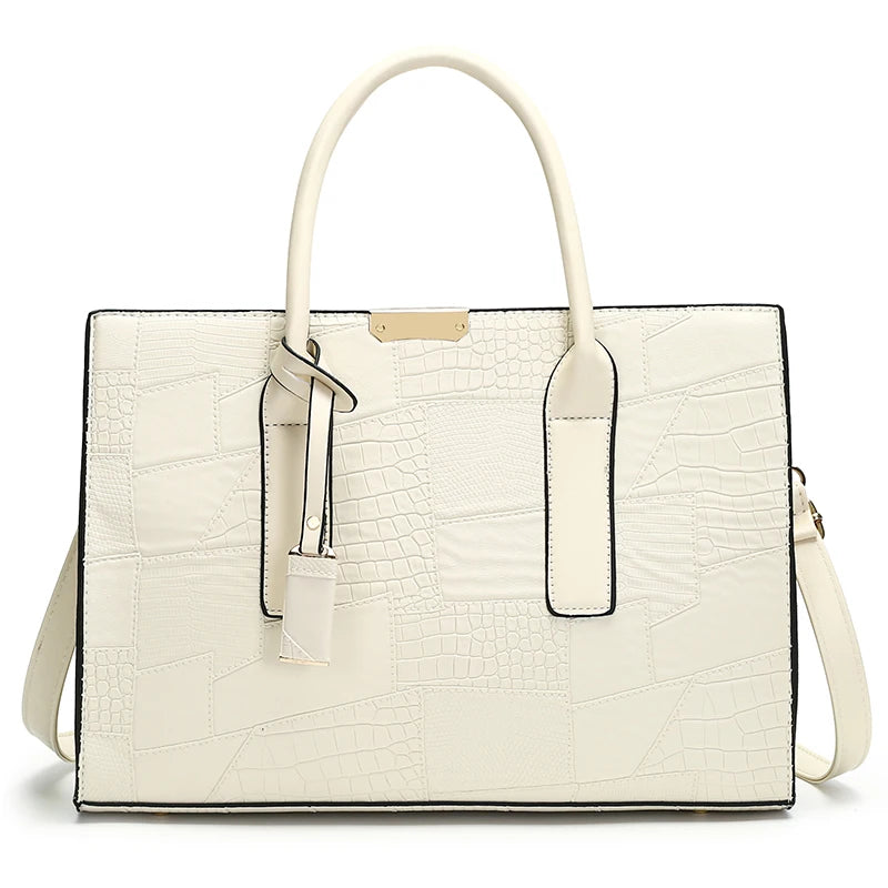 Large Capacity Shopping Bag for Daily Commuting Hand Bags Luxury Shoulder Bags Splicing Pu Leather Handbags Caual Tote New Sac