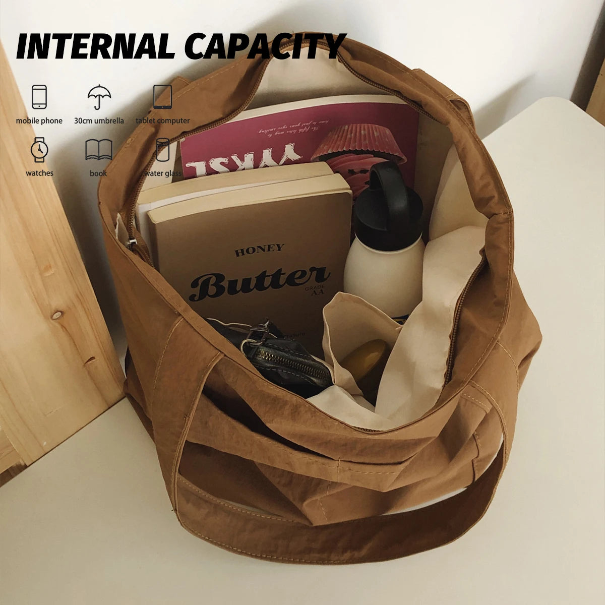 Large-Capacity Bag for Women, New Solid Color Canvas Bag, Suitable for College Students, Commuting, Shoulder Tote Bag, Handbag for Shopping, Hiking, Camping, and Travel