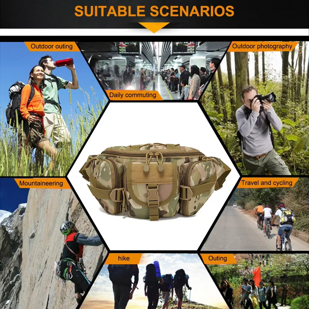 Fanny Pack High Quality Outdoor Sports Waist Pouch Multipurpose Belt Bags for Camping Hiking Traveling Running Fishing