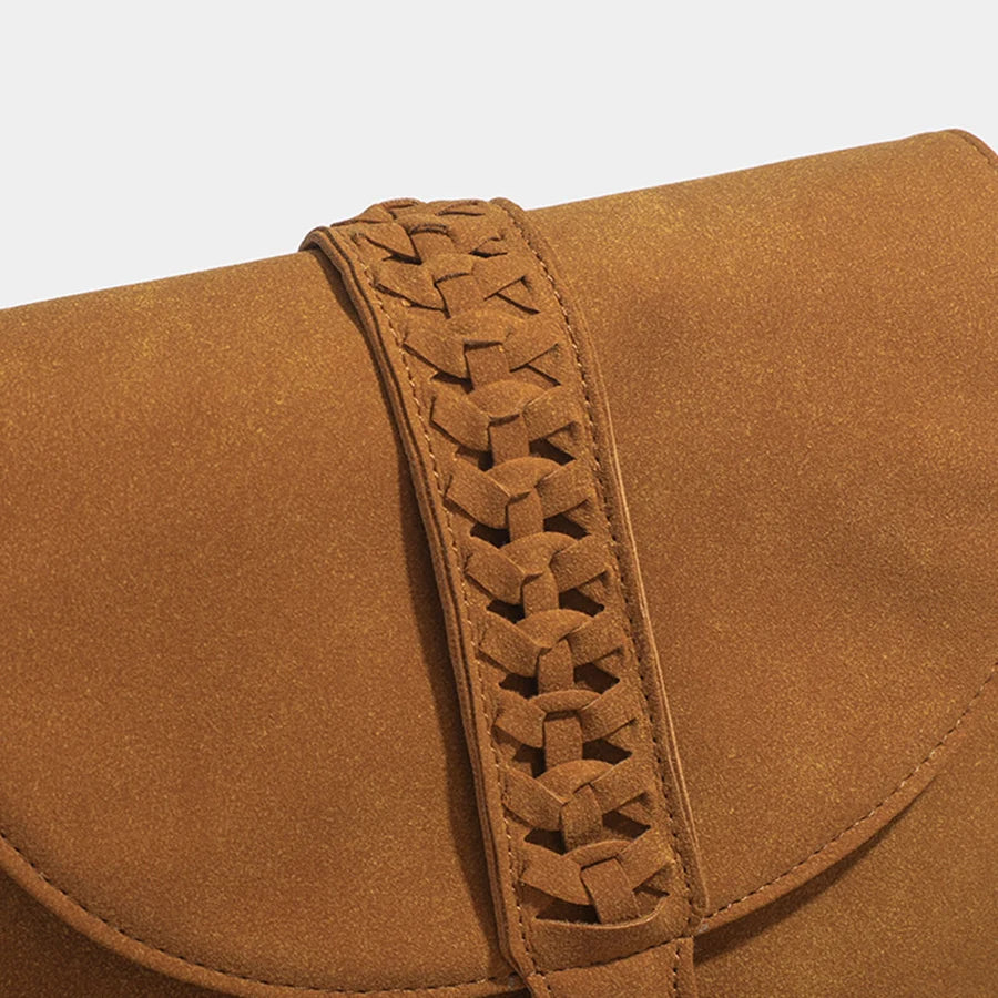 Boho Style Bohemian Fringed Crossbody Bag Versatile Faux Suede Design Shoulder Bag Flip Small Square Bags For Women Daily Travel