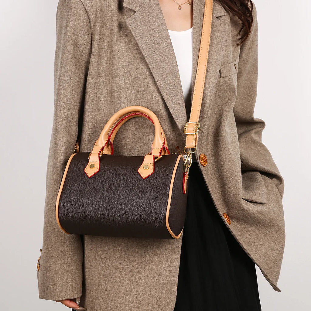 Luxury PU Women's Shoulder Bag - Pillow Boston Bag, Adjustable Crossbody/Handheld/Underarm, Spacious Multi-Way Purse