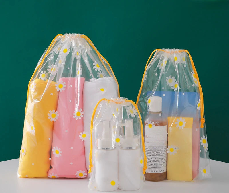 Drawstring Swimming Bags Transparent Beach Storage Bag Waterproof Dry Clothes Family Outdoor Travel Portable Accessories 2023