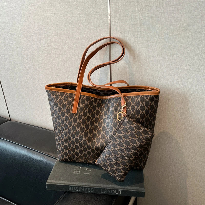 Luxury Women's Handbag Retro Casual Large Capacity Tote Bag Fashion Commuter Shoulder Bag High Quality Women Bag With Coin Purse