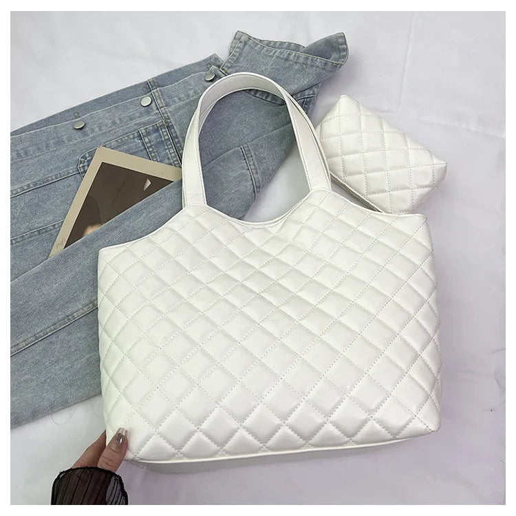 2025 New Women's Tote Bag Diamond Quilted Mother Daughter Purse, Retro Handheld Shoulder Bag, Spacious & Stylish, Casual/Office