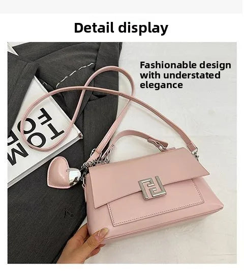 New Women's Handbag Mini Square Bag Commuter Single Shoulder Pink Polyester Casual Style Fashion Element Sewing Line