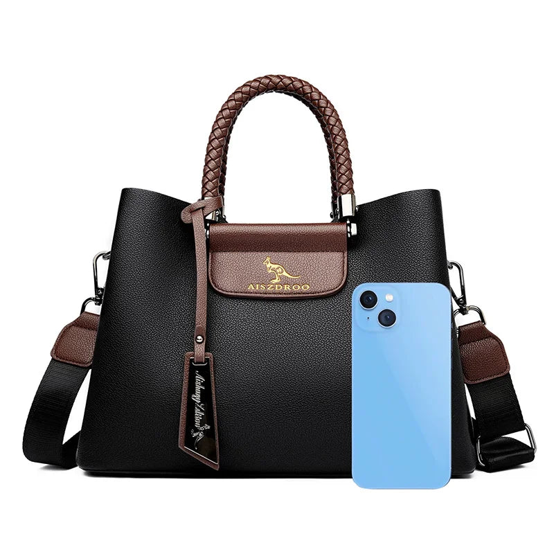Elegant Women's Handbag Unique Handle Design Featuring a Stylish Pattern Spacious Interior  Adjustable Strap Functionality