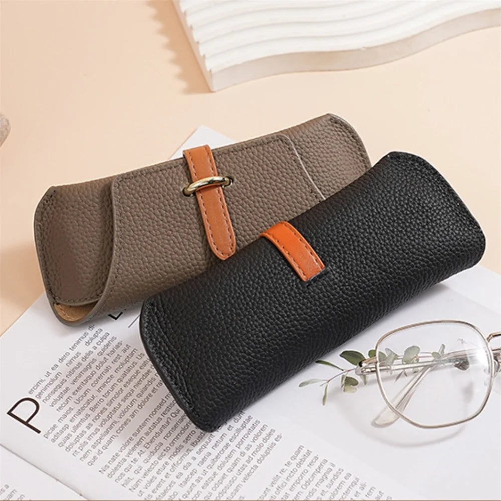 Luxury Pu Leather Glasses Bag Woman Portable Eyeglasses Protect Case Unisex Fashion Travel Sunglasses Case Eyewear Accessories