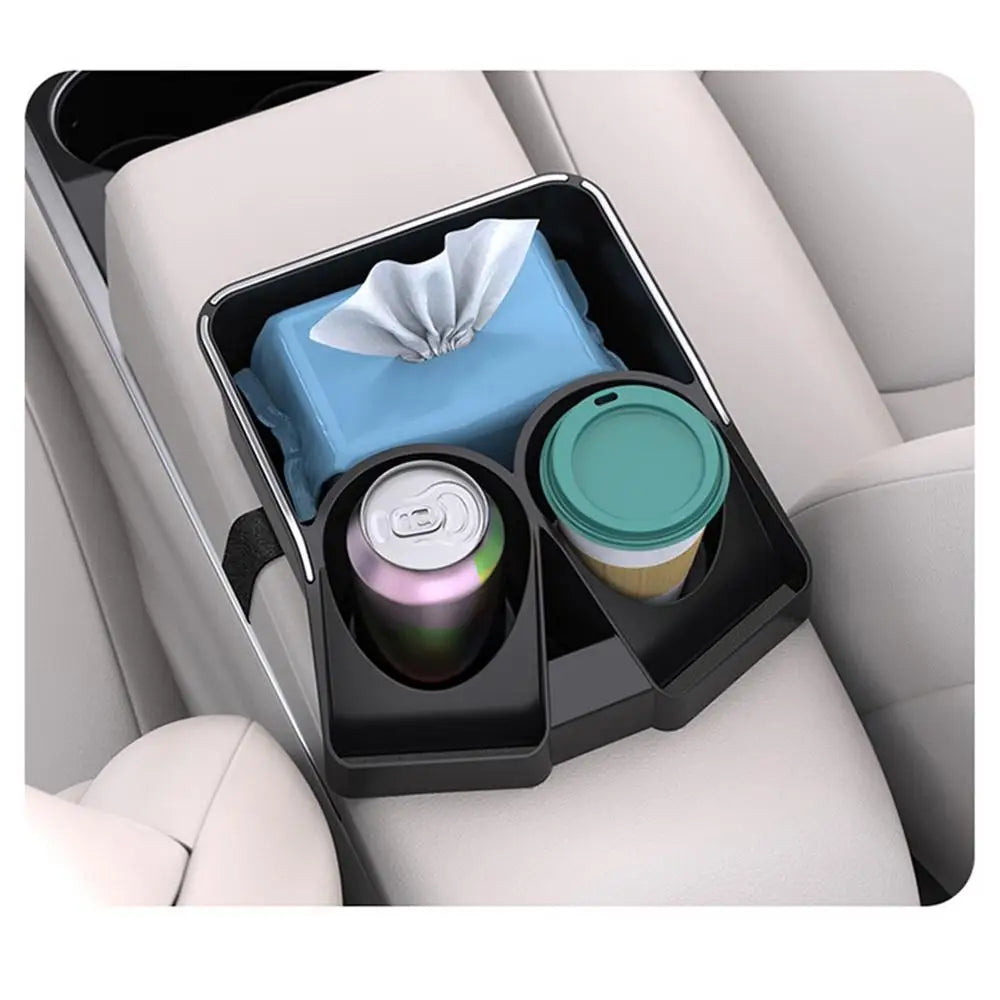 Car Console Storage Organizer Car Seat Organizer With Double Cup Holders Car Seat Storage Wear-Resistant Console Storage