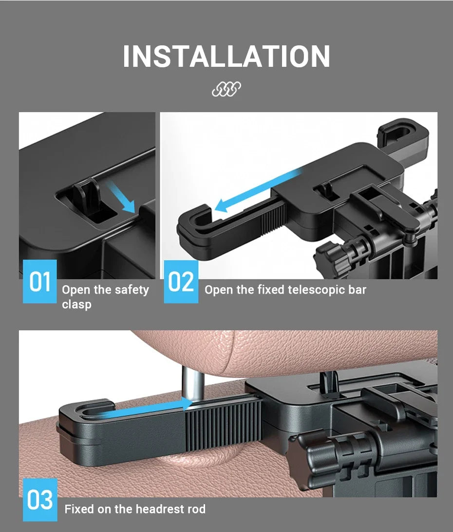 Car Back Seat Foldable Table Tray Tablet Laptop Holder Auto Seat Back Desk Tissue Box Cup Phone Holder Folding Table NEW