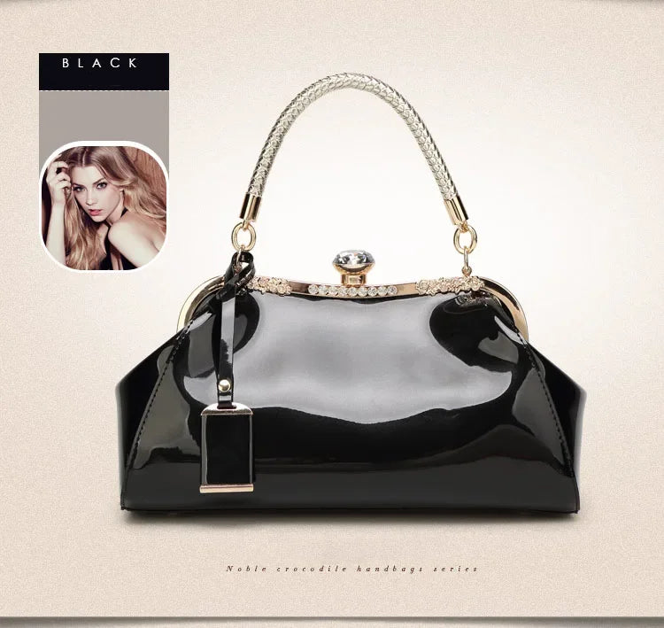 Elegant Patent Leather Evening Bags for Women Ladies Clutch Shoulder Handbags Wedding Party Accessories bolsa feminina