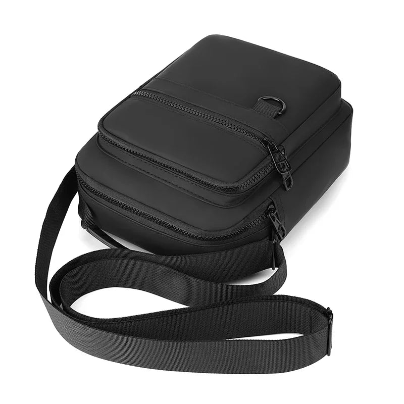 Messenger Sling Bags for Men Casual Oxford Small Zipper Crossbody Pouch Simple Mini Crossbody Phone Bag Male Side Shoulder Bag