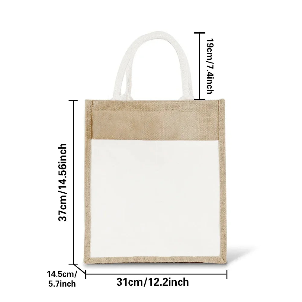 Vintage Grocery Bags Reusable Eco Jute Shopping Bag Large Capacity  Lightweight Summer Beach Shoulder Bags Multiple Styles