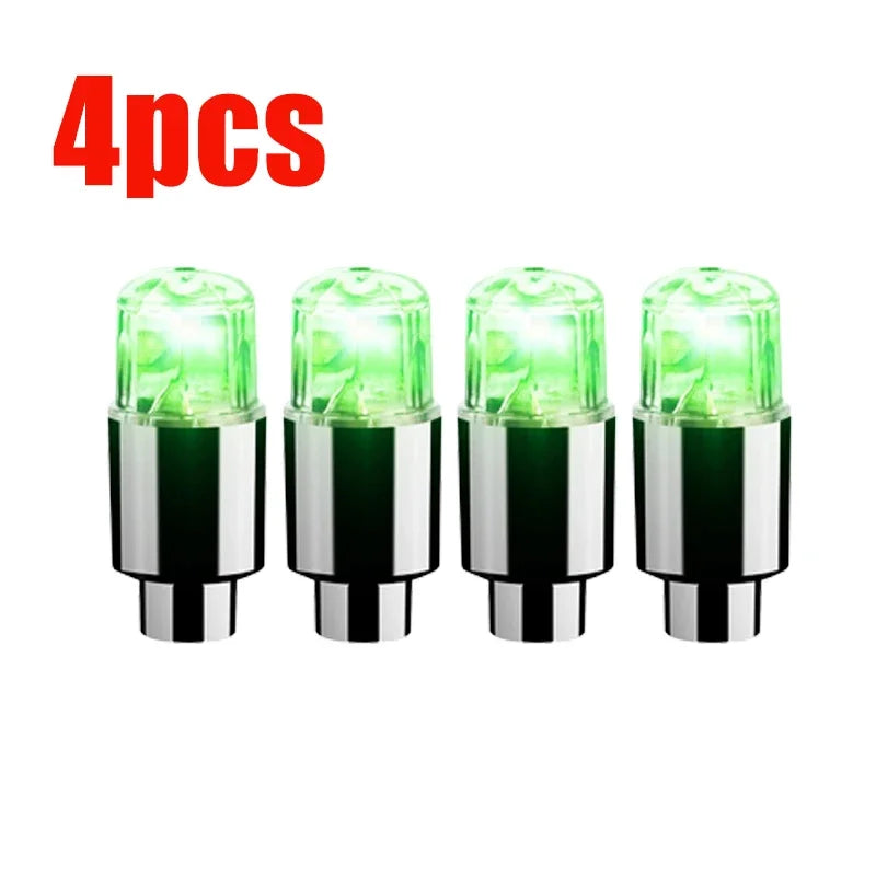 Car Hub Ambient Light Bicycle LED Tire Lights Universal Car Neon Lamp Valve Cover Lights Tire Colorful Flashing Bulb Decoration