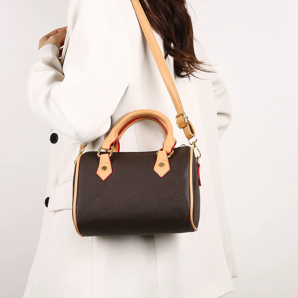 Luxury PU Women's Shoulder Bag - Pillow Boston Bag, Adjustable Crossbody/Handheld/Underarm, Spacious Multi-Way Purse