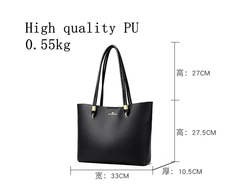 Women Hobo Bag Superior quality PU Leather Solid Shoulder Bag Bucket bag Fashion Large Capacity Handbag For School Work wallet