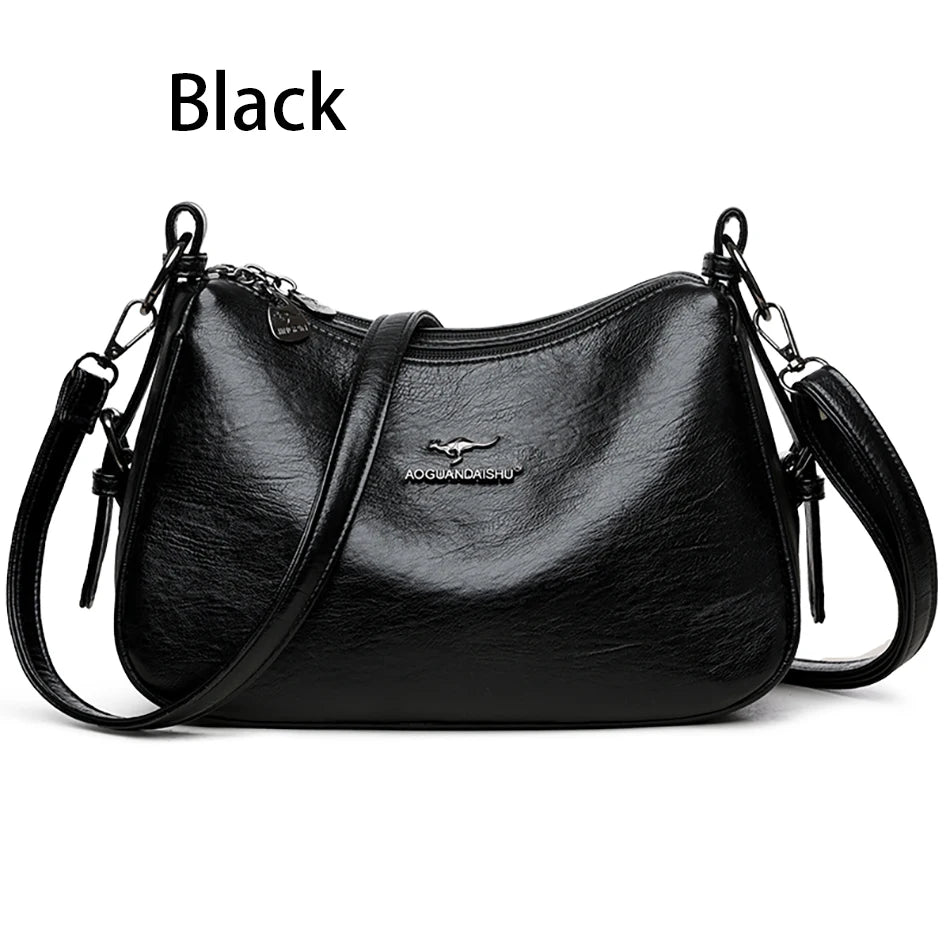 Luxury Designer Ladies Handbags New High Quality Leather Shoulder Bag for Women Female Retro and Minimalist Crossbody Bag Purses