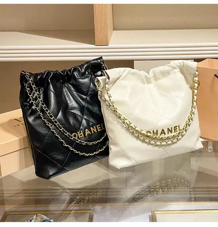 2025 New Garbage Bag Tote Bag Women's Large Capacity Diamond Grid Chain Premium Single Shoulder Underarm Bag