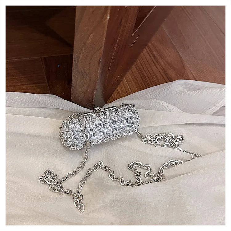 Mini Evening Bags for Women 2025 New Fashion Diamonds Shoulder Bag Ladies Luxury Cute Chain Party Lipstick Crossbody Bag Woman