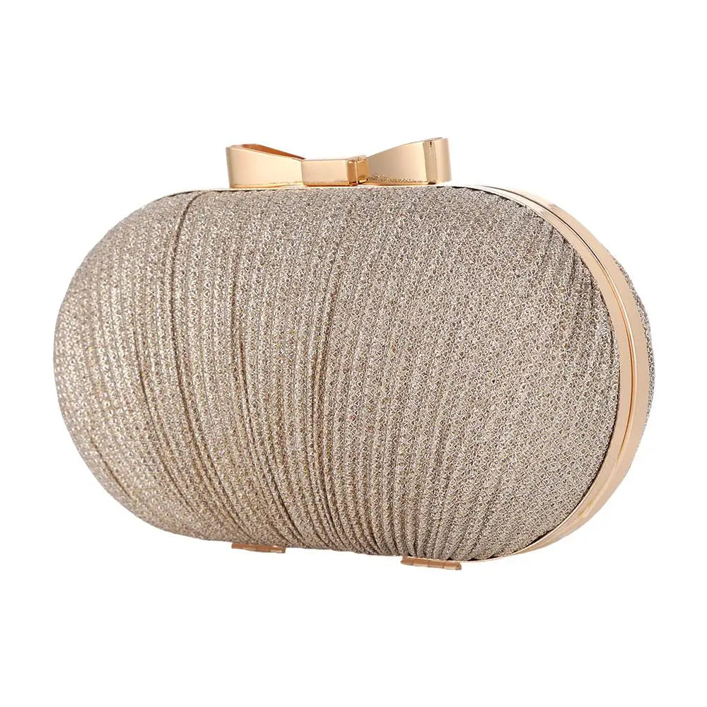 Wedding Bridal Beaded Women Evening Bag Chain Shoulder Handbags Elegant Rhinestones Clutch Egg Shape Evening Bag