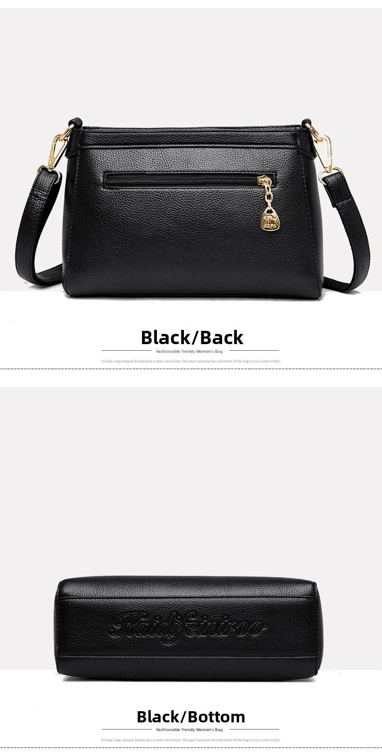 Fashionable Urban Women's Crossbody Bag Single Shoulder Bag Small Square Bag Stylish Mom Bag PU Material Medium Size Zipper O...