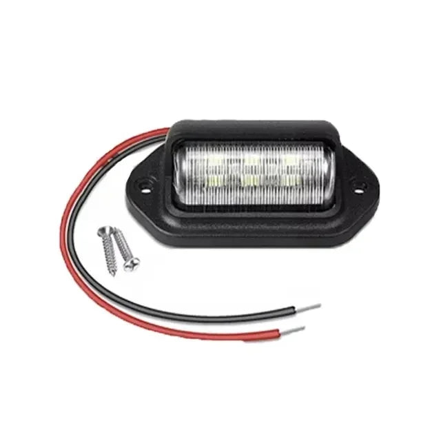 6 LED Car License Number Plate Lights Waterproof 12-24V Universal Truck RV Trailer Tail License Plate White Side Lamp Bulbs