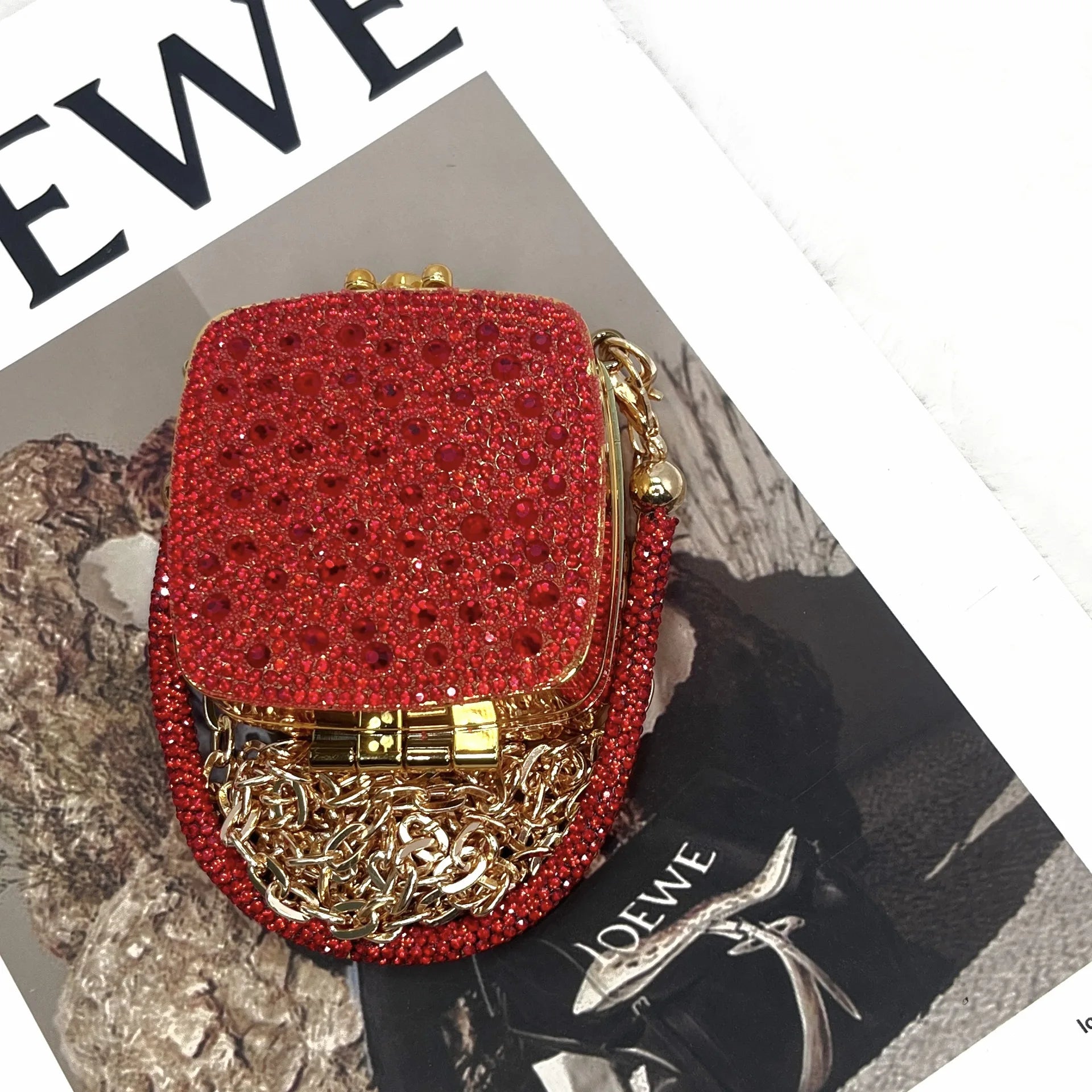 Banquet Bag for Women High-quality Acrylic Shoulder Bag with Mirror Designer Full Diamond Mini Crossbody Bag Cute Lipstick Bag