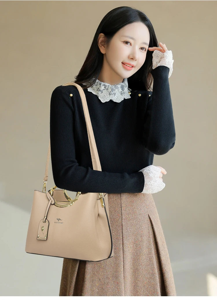 3 Layer Large Capacity Tote Bag Luxury Handbags Women Bags Designer Shoulder Bag High Quality Soft Leather Purses and Handbags