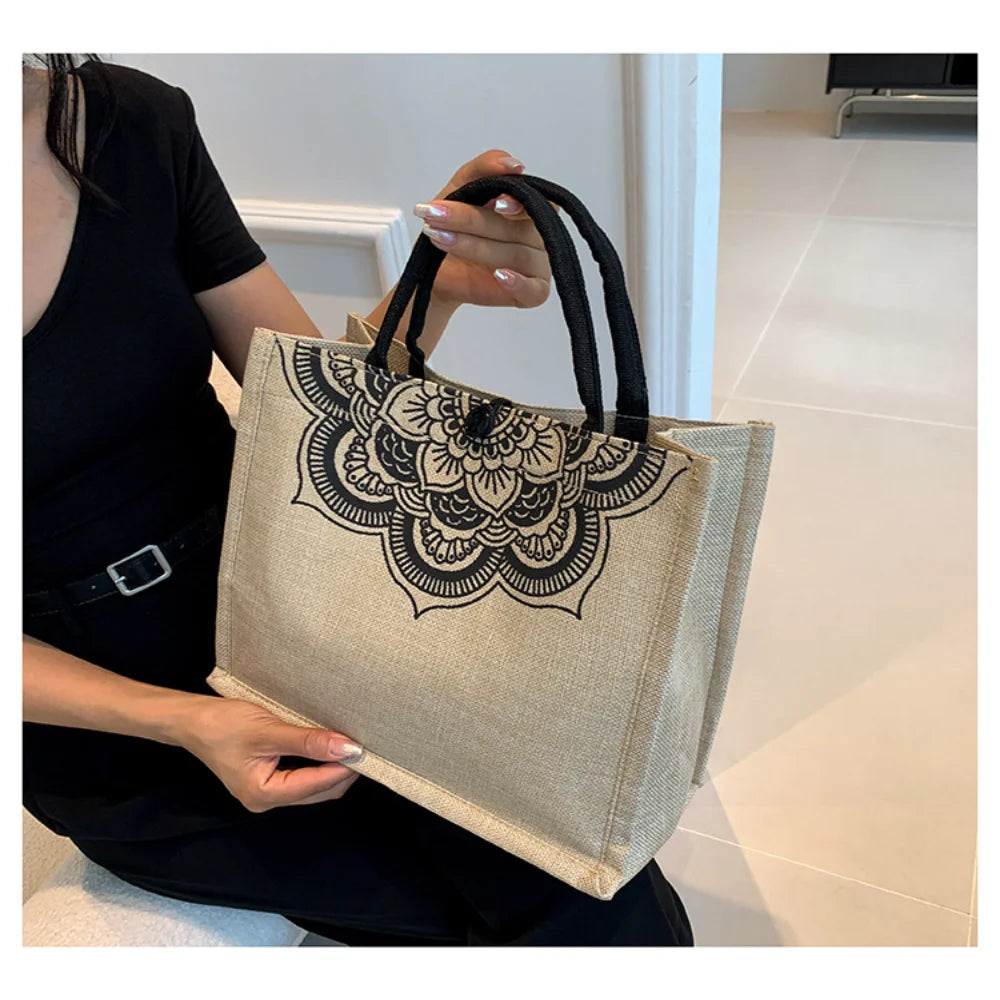 Canvas Handbags For Women Fashion Tote Beach Bags Reusable Shopping Bags Casual Large Capacity Designer Shoulder Pouch Bags