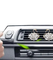 1 Pair Cute Car Diffuser Vent Clip Automotive Swan Vent Clip Air Freshener With Rhinestones Vehicle Aromatherapy