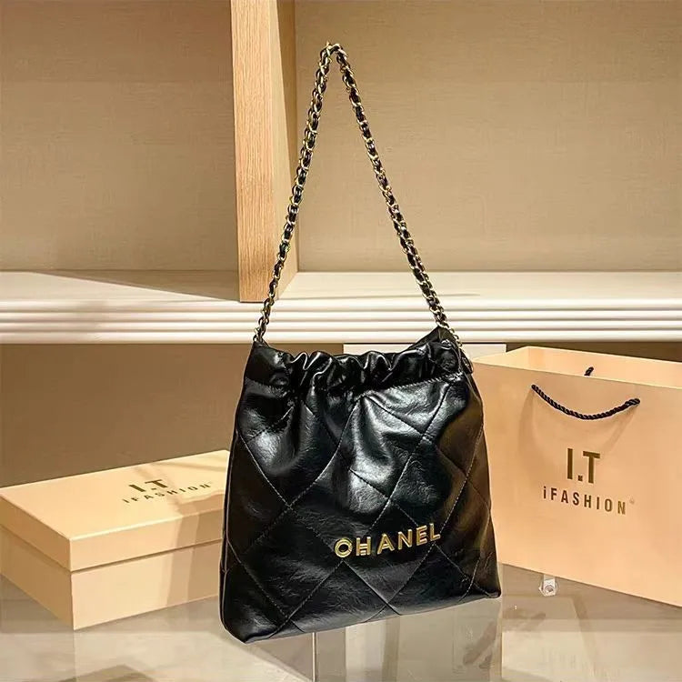 2025 New Garbage Bag Tote Bag Women's Large Capacity Diamond Grid Chain Premium Single Shoulder Underarm Bag