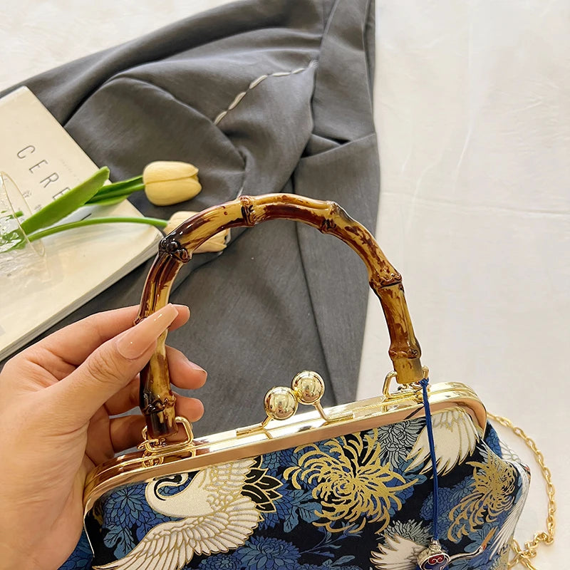 Luxury Evening Clutch Bag For Women Bride Wedding Clutch Purse Chain Shoulder Bags Small Party Handbag Rattan Handle Handle Tote