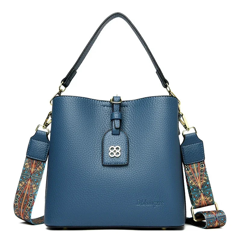 Luxury Designer High Quality Leather Women's Handbag Purses 3 Layers Multifunctional Ladies Shoulder Messenger Bags Sac Femme