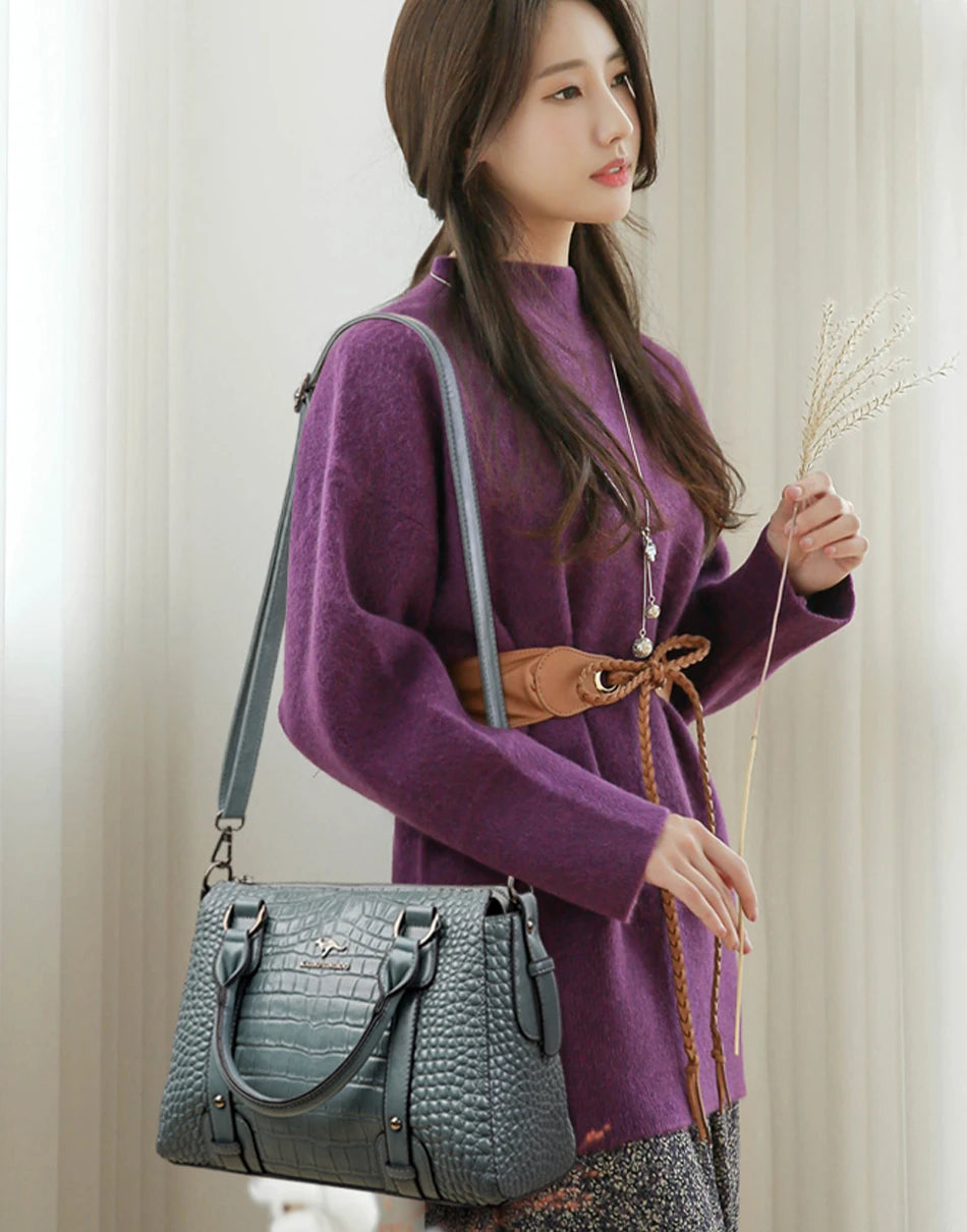 Luxury Designer Handbag Brand High Quality Soft Leather Shoulder Crossbody Bag for Women Bag Large Capacity Leisure Handbag 2024