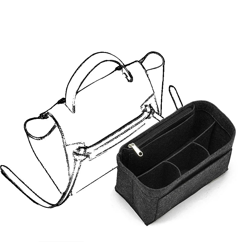 EverToner Felt Insert Bag Micro Makeup Handbag Organizer Travel Inner Purse Cosmetic Inside Bags