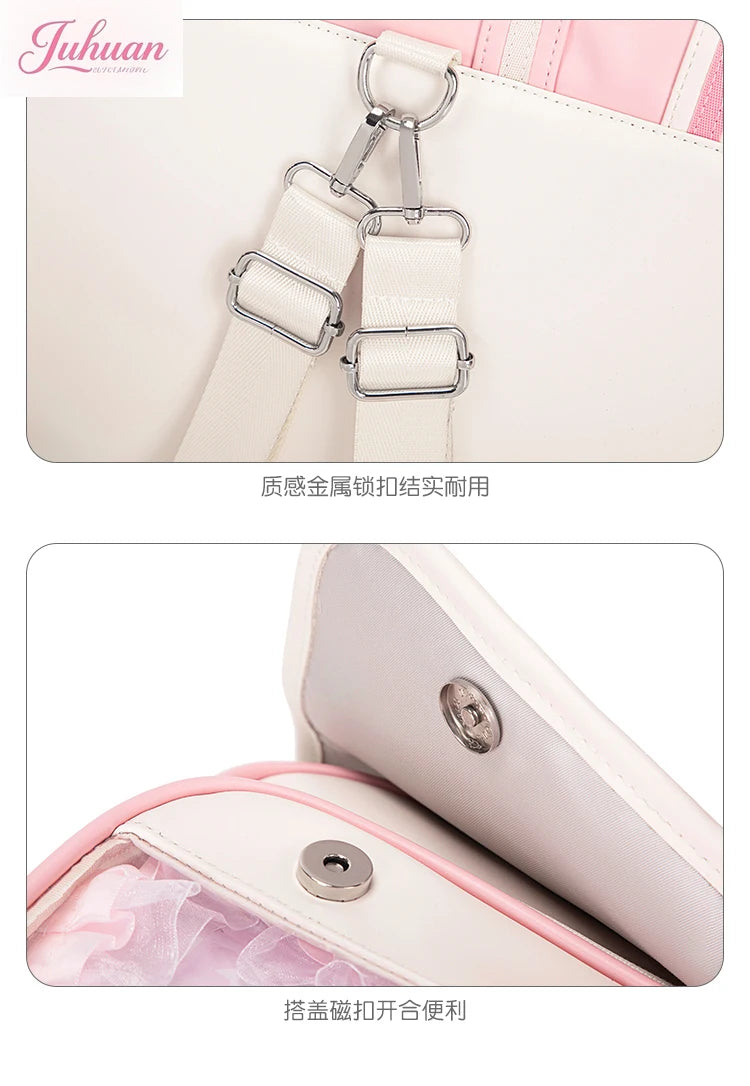 Original Ltabag Backpack Large Food Pain Window Two-dimensional Single Shoulder Messenger Bag Sweet College Schoolbag for Women